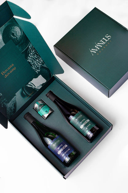 Large gourmet gift set: two kombuchas and spices